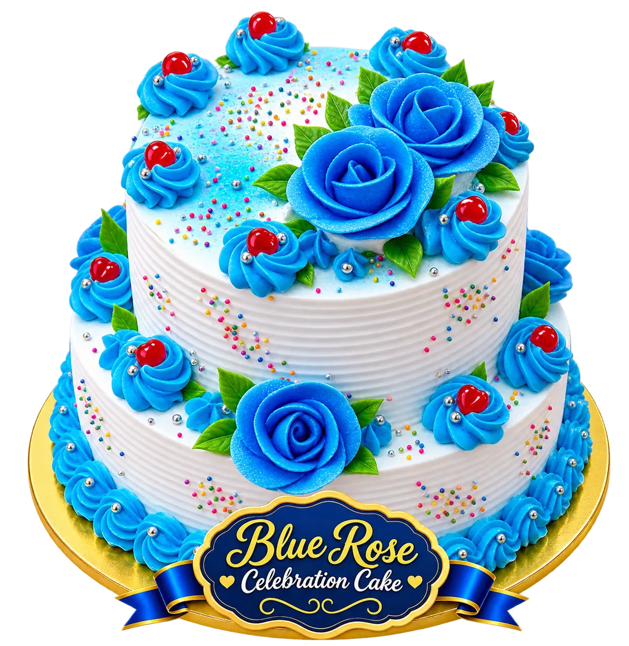 Chocolate Blue Rose Cake