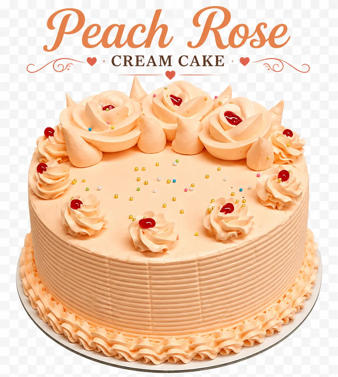 peach rose cream cake