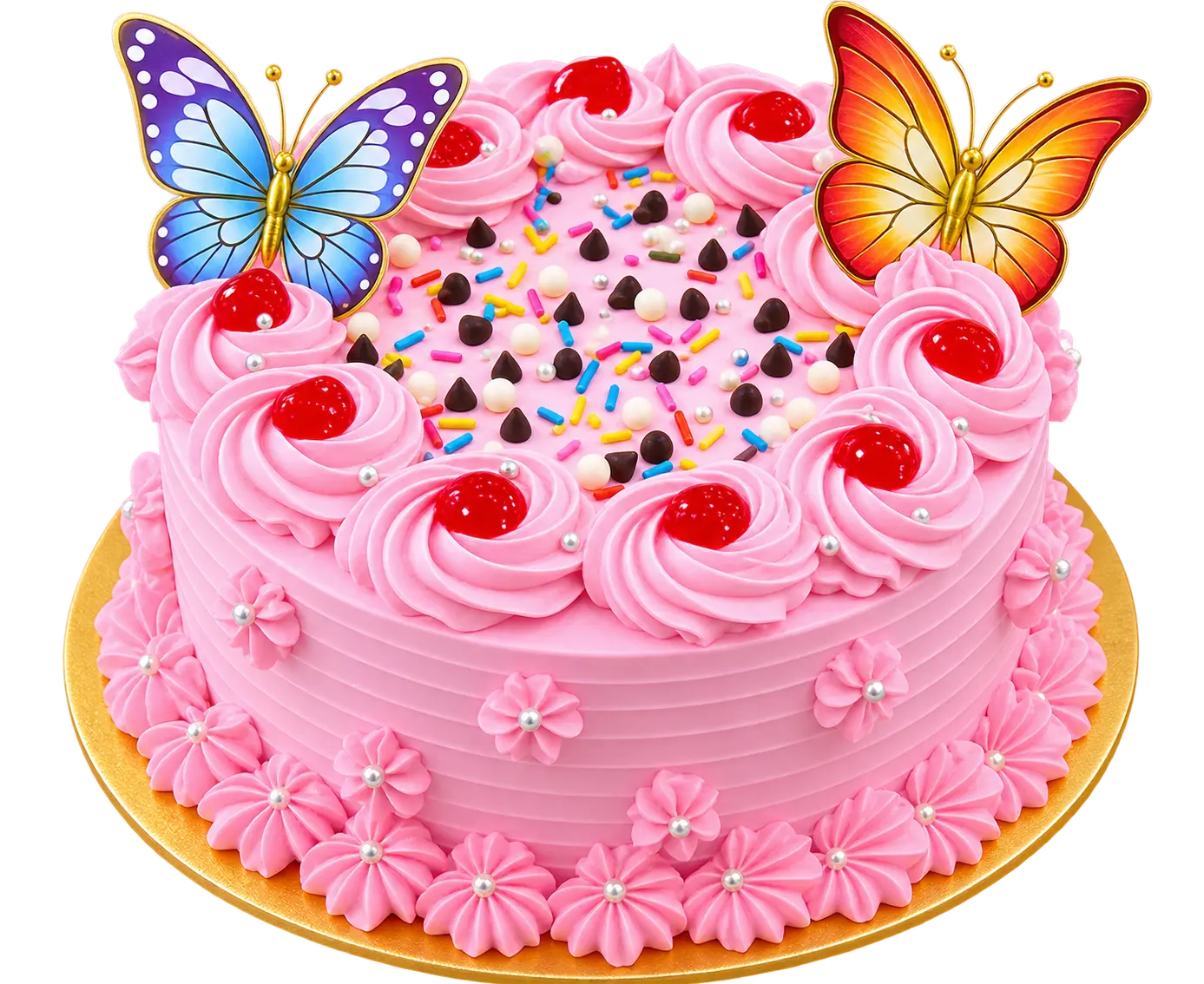 pink butterfly delight cake
