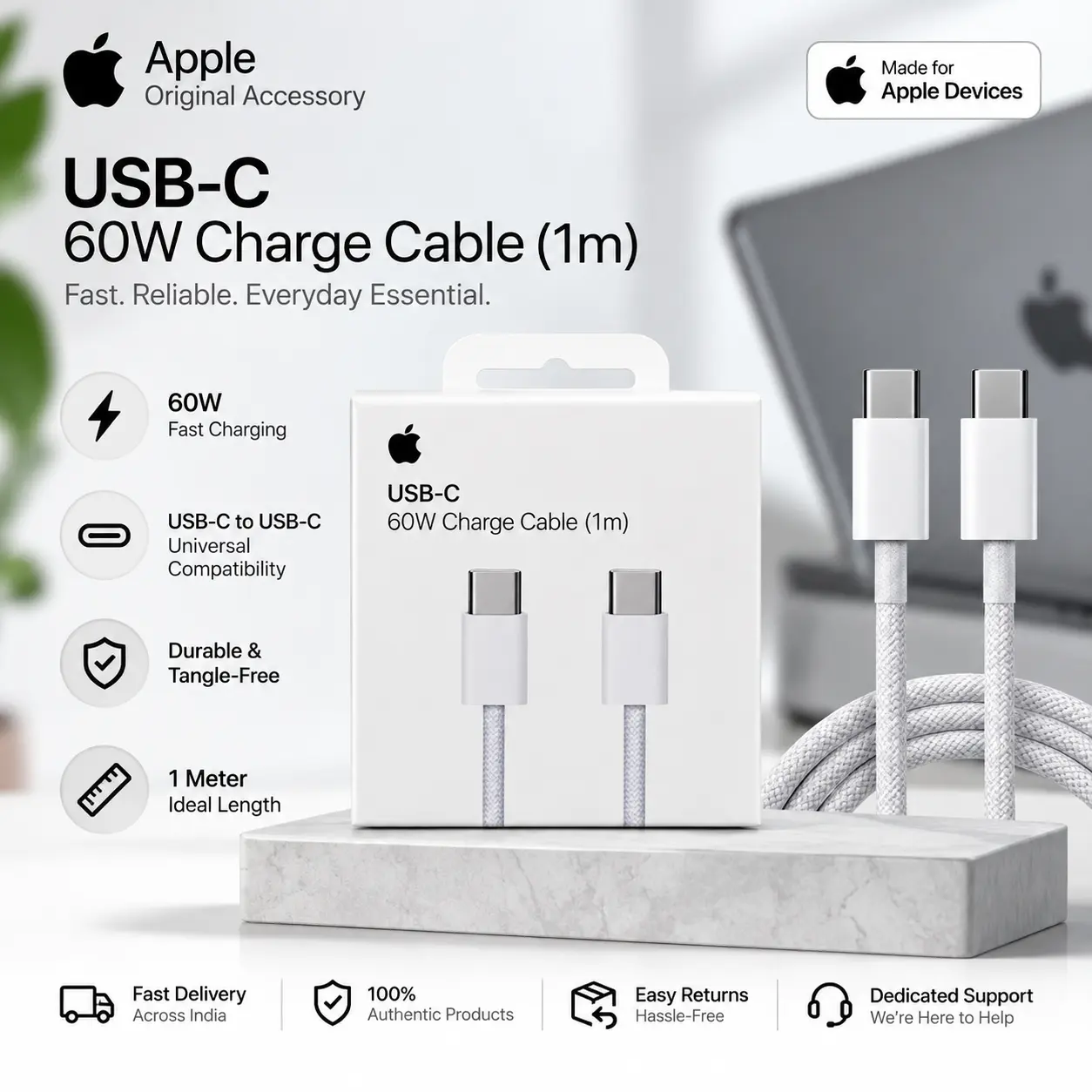 USB-C 60W CHARGE CABLE(1m)