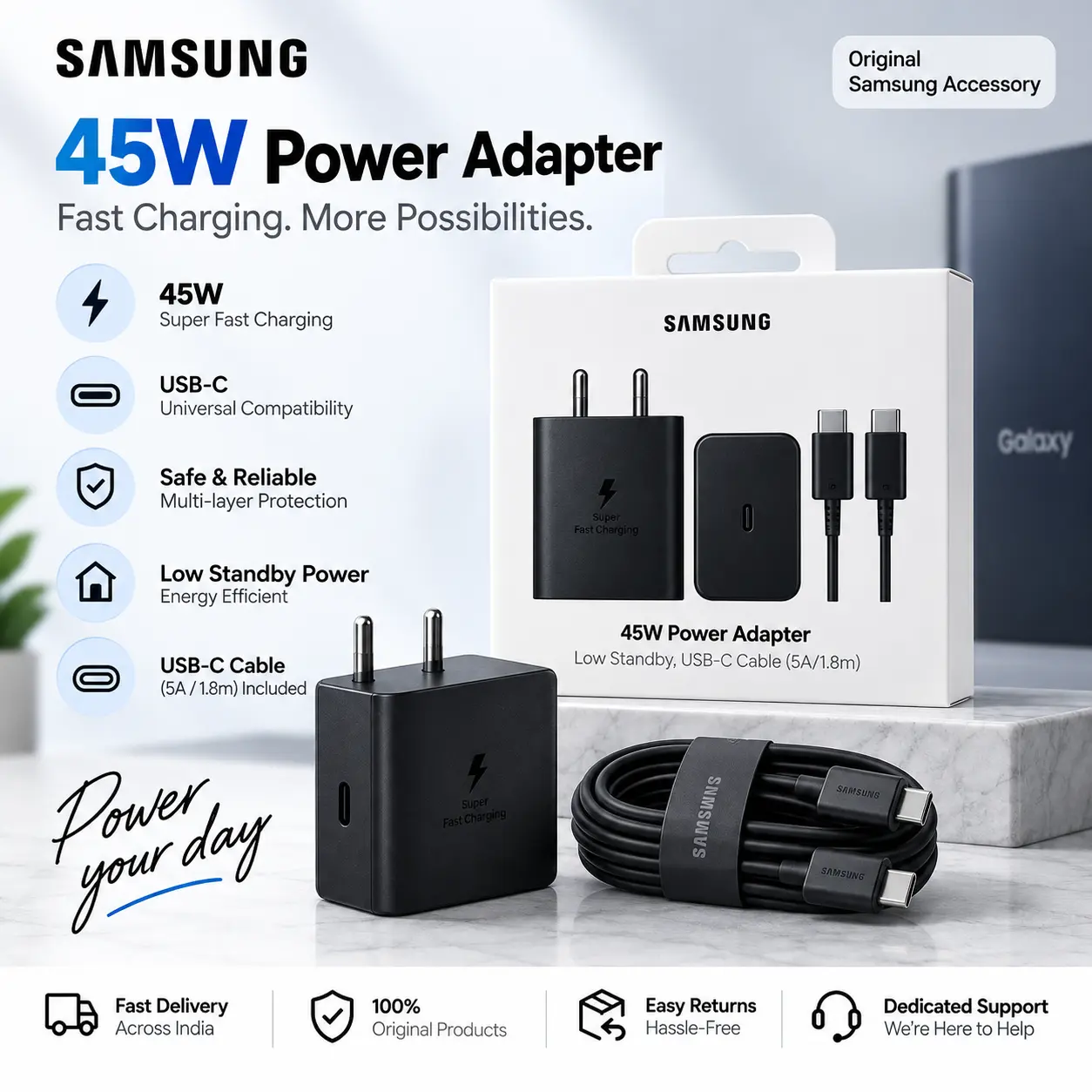 SAMSUNG 45W WITH TYPE -C CABLE